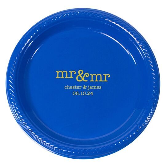 Happy Mr & Mr Plastic Plates
